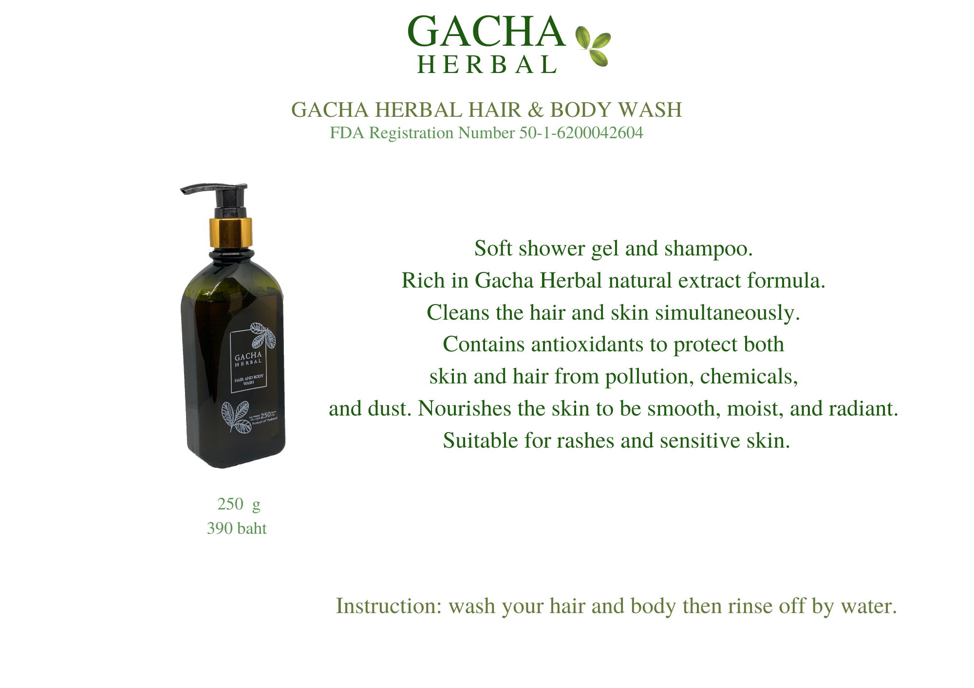 Gacha Herbal Hair and Body Wash